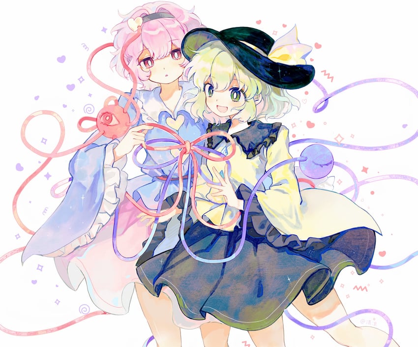 komeiji koishi and komeiji satori (touhou) drawn by youshouhaoxianzhe