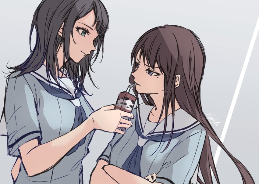 shiina taki and yahata umiri (bang dream! and 1 more) drawn by aiiro_bokujuu