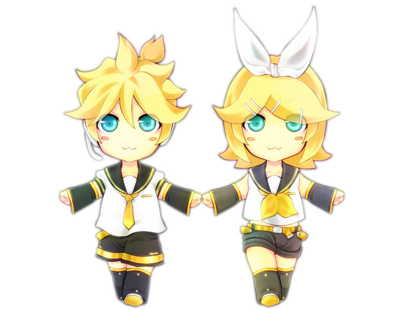 kagamine rin and kagamine len (vocaloid) drawn by pokepika