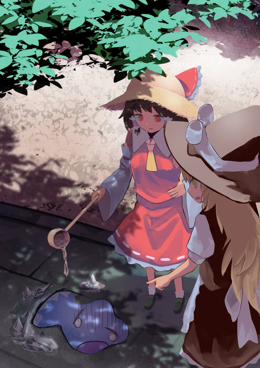 hakurei reimu, kirisame marisa, and cirno (touhou and 1 more) drawn by kiyonetto