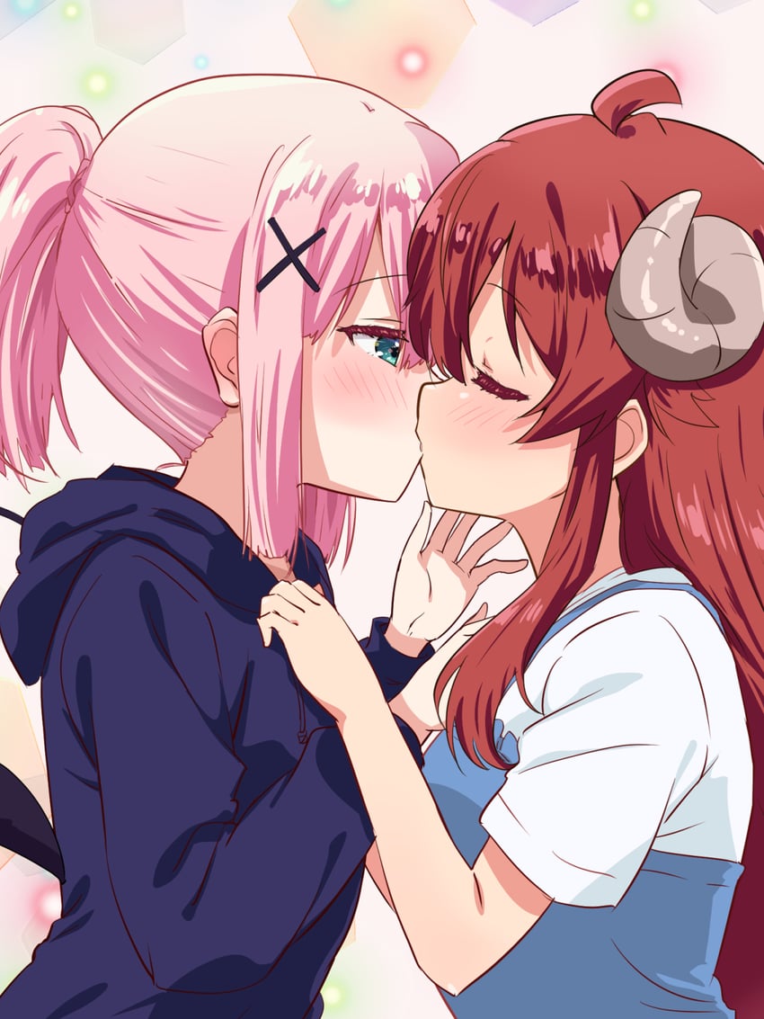 yoshida yuuko and chiyoda momo (machikado mazoku) drawn by mukaibi_aoi