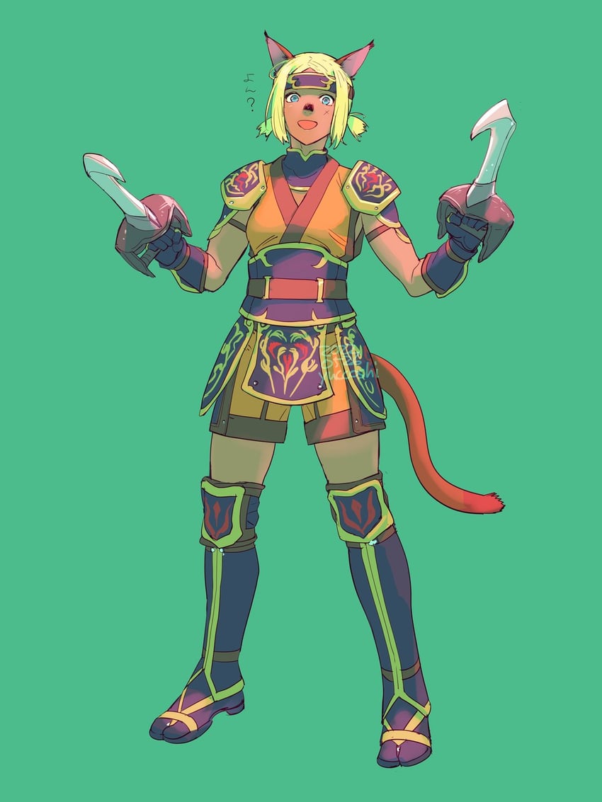 adventurer and monk (final fantasy and 1 more) drawn by yuccoshi