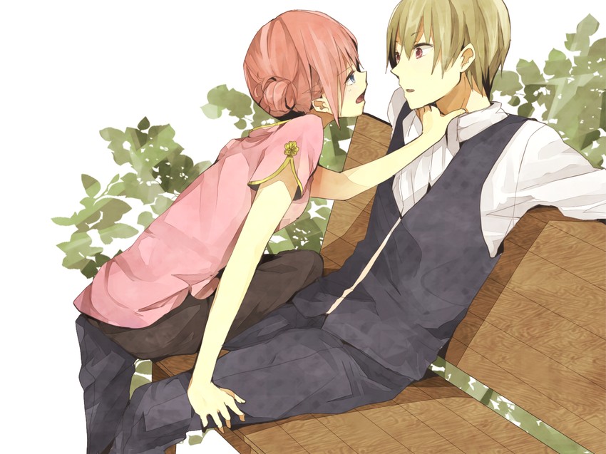 kagura and okita sougo (gintama) drawn by pomu_(joynet)