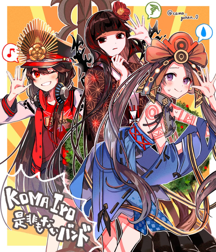 oda nobunaga, oda nobukatsu, komahime, and iyo (fate and 1 more) drawn by yui_(tamagohan)