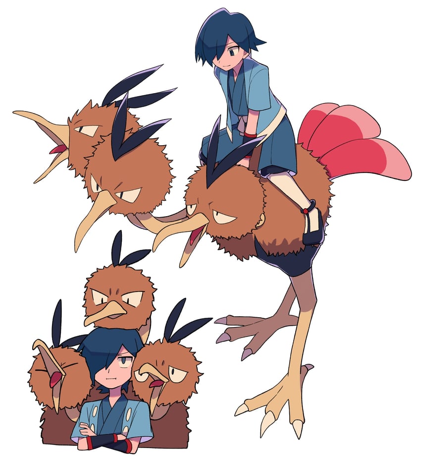 falkner and dodrio (pokemon and 1 more) drawn by tyako_089