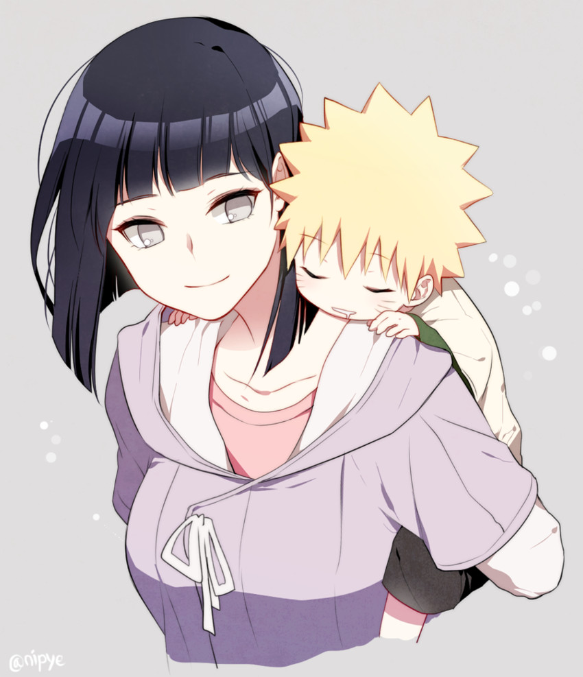 uzumaki naruto and hyuuga hinata (naruto and 1 more) drawn by nipye