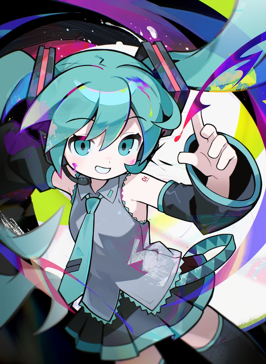 hatsune miku (vocaloid) drawn by morizo_(morizoshop)