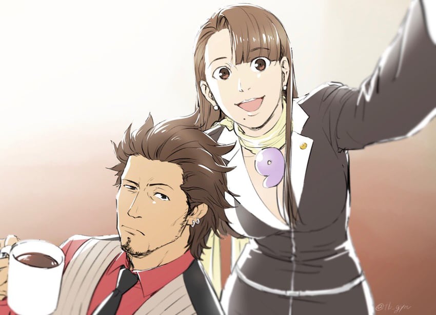 mia fey and diego armando (ace attorney and 1 more) drawn by taba_(tb_gya)