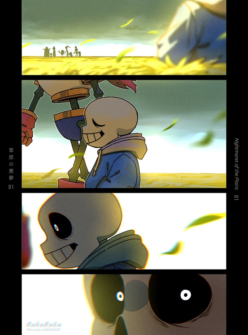 frisk, sans, papyrus, undyne, toriel, and 1 more (undertale) drawn by noah_(rokoroko)