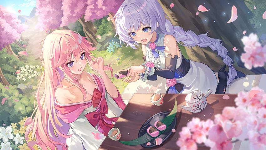 yae sakura and kallen kaslana (honkai and 1 more) drawn by greenapple