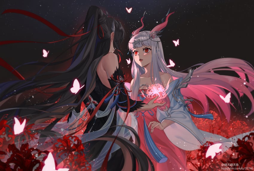 jiu ying and gui xiansheng (zhu xian) drawn by qingtian_qingtian_yu