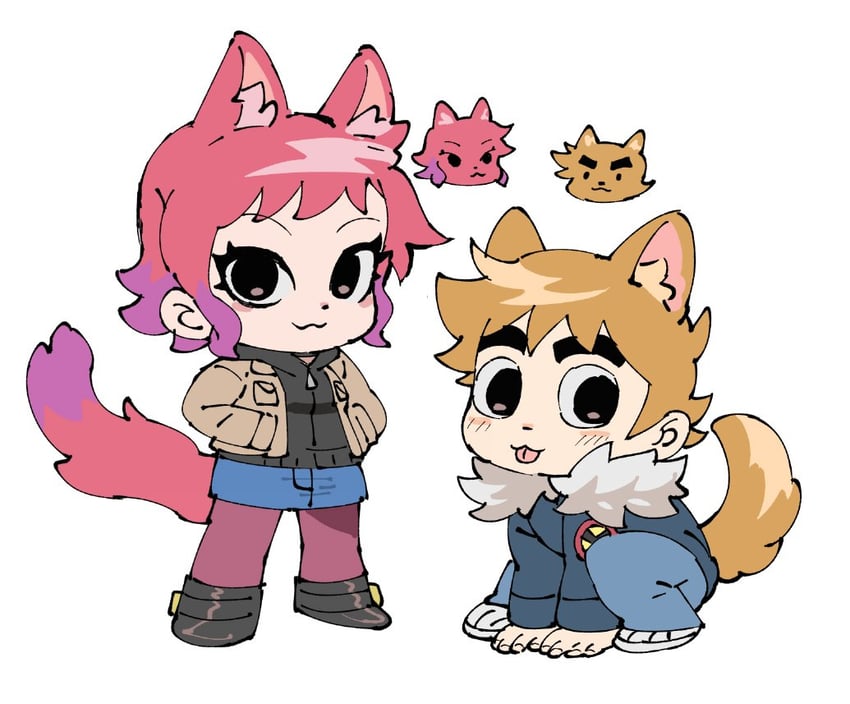 scott pilgrim and ramona flowers (scott pilgrim and 1 more) drawn by tetsu_(teppei)