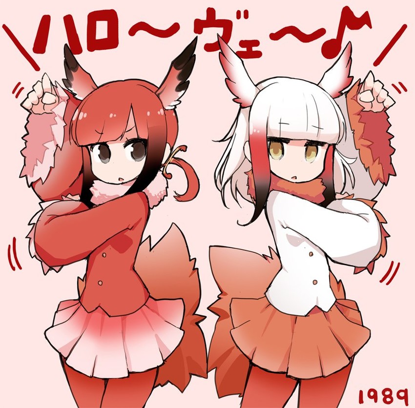 japanese crested ibis and scarlet ibis (kemono friends) drawn by tansuke