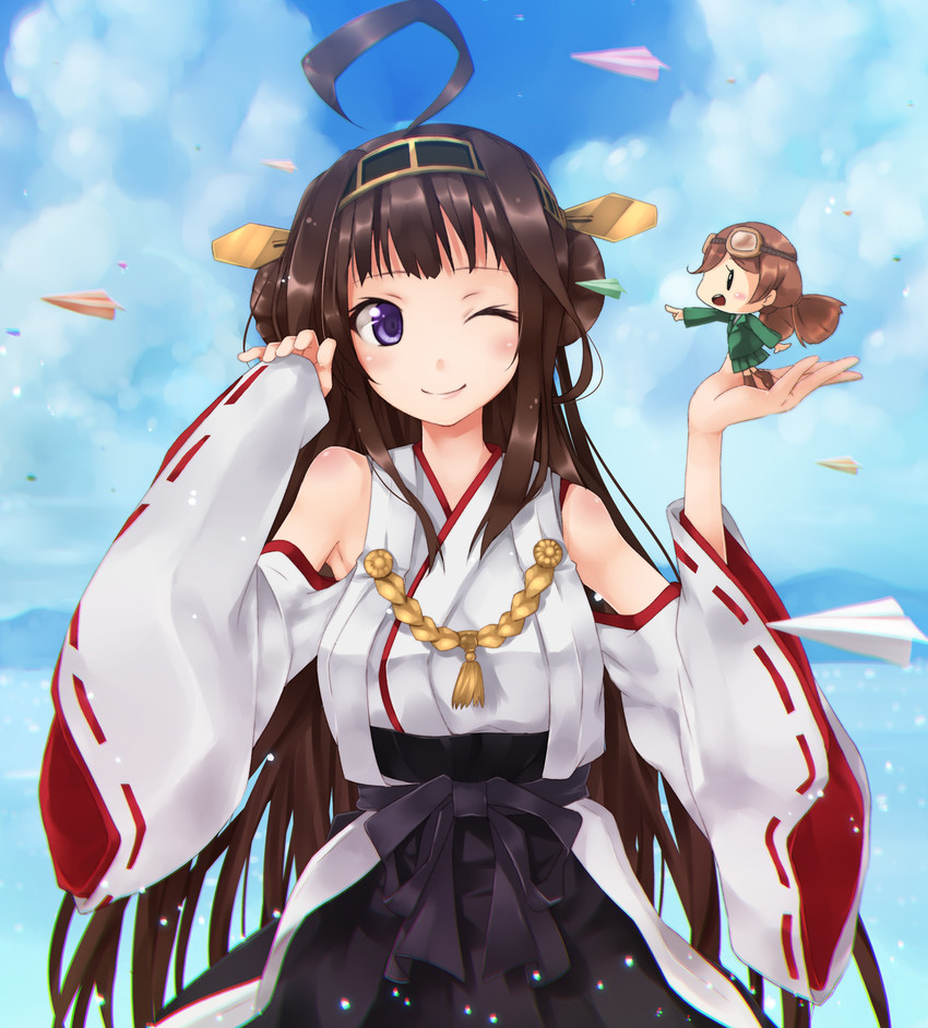 kongou, fairy, and type 96 fighter (kantai collection) drawn by 2mota
