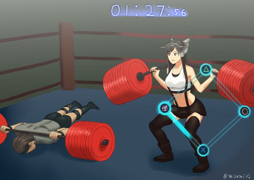 tifa lockhart and nagato (kantai collection and 3 more) drawn by misumi_(niku-kyu)