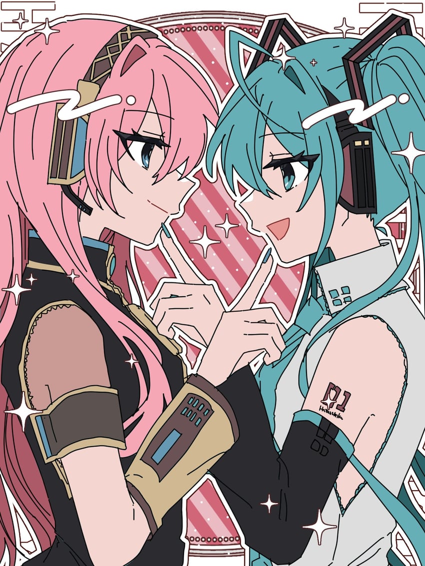 hatsune miku and megurine luka (vocaloid) drawn by danjou_sora