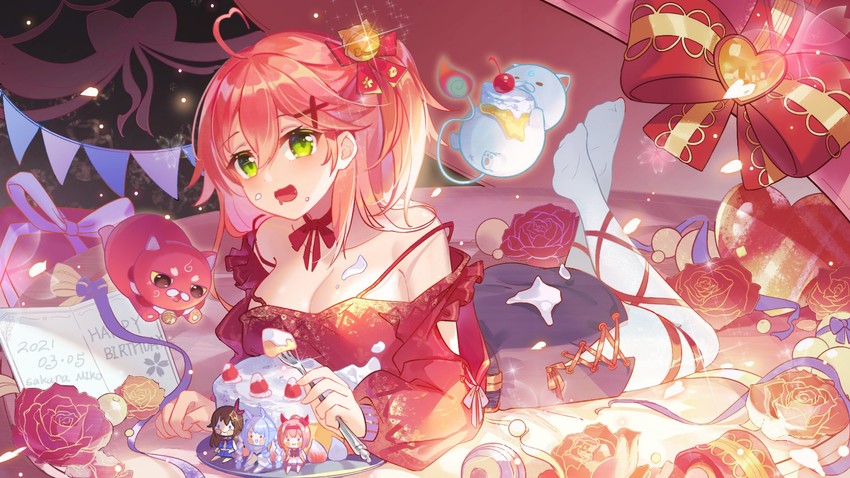 usada pekora, sakura miko, haru urara, tokino sora, 35p, and 1 more (hololive and 1 more) drawn by dyx217