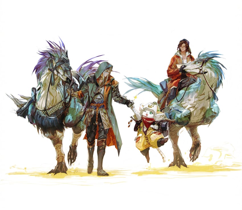 monster hunter, felyne, alma, and seikret (monster hunter and 1 more) drawn by haban_(haban35)