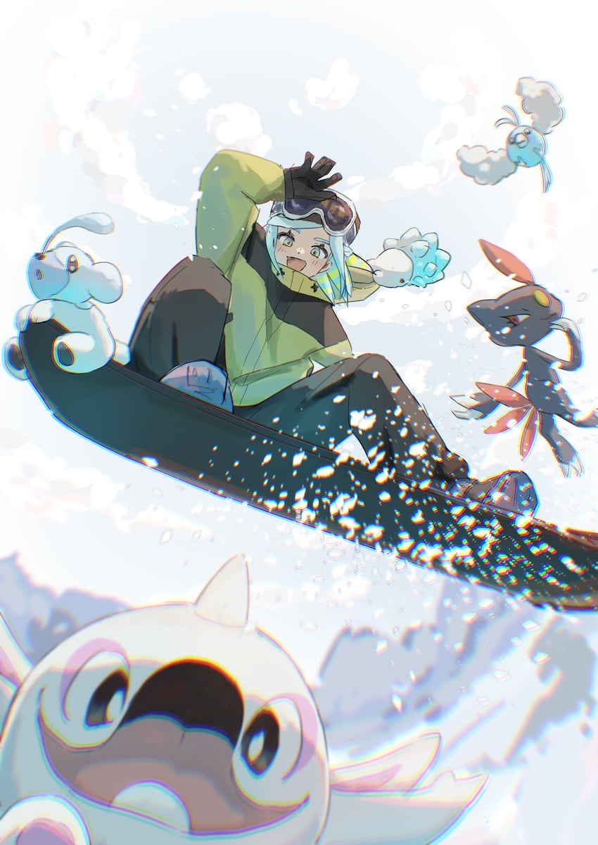 grusha, swablu, sneasel, snom, cetoddle, and 1 more (pokemon and 1 more) drawn by mimi_(mimi_grs1)
