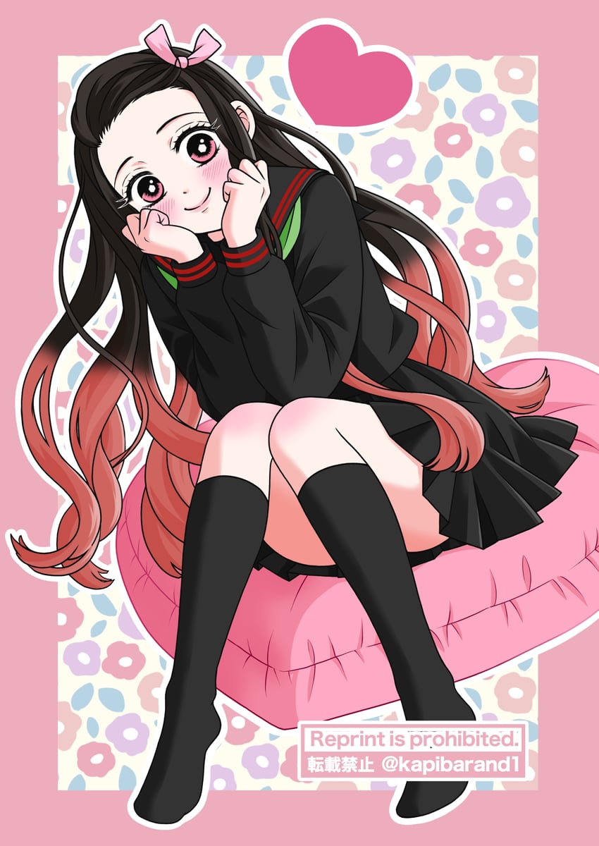 kamado nezuko (kimetsu no yaiba and 1 more) drawn by kapibarand1