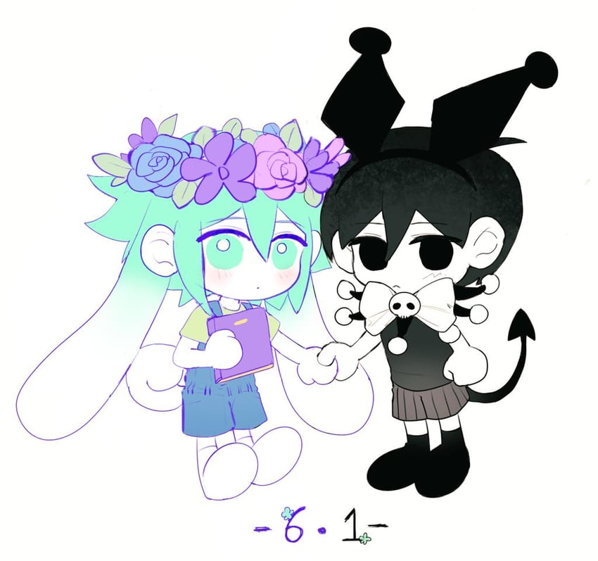 omori, basil, cinnamoroll, and kuromi (omori and 3 more) drawn by niutoutou