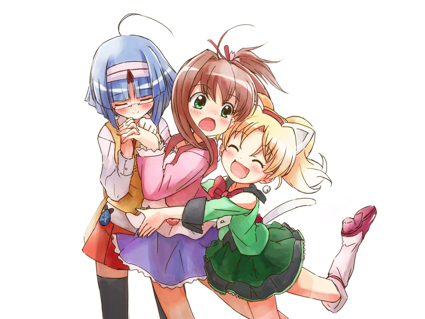 sakura akari, miria marigold mackenzie, and sara (jewelpet and 1 more) drawn by nyama