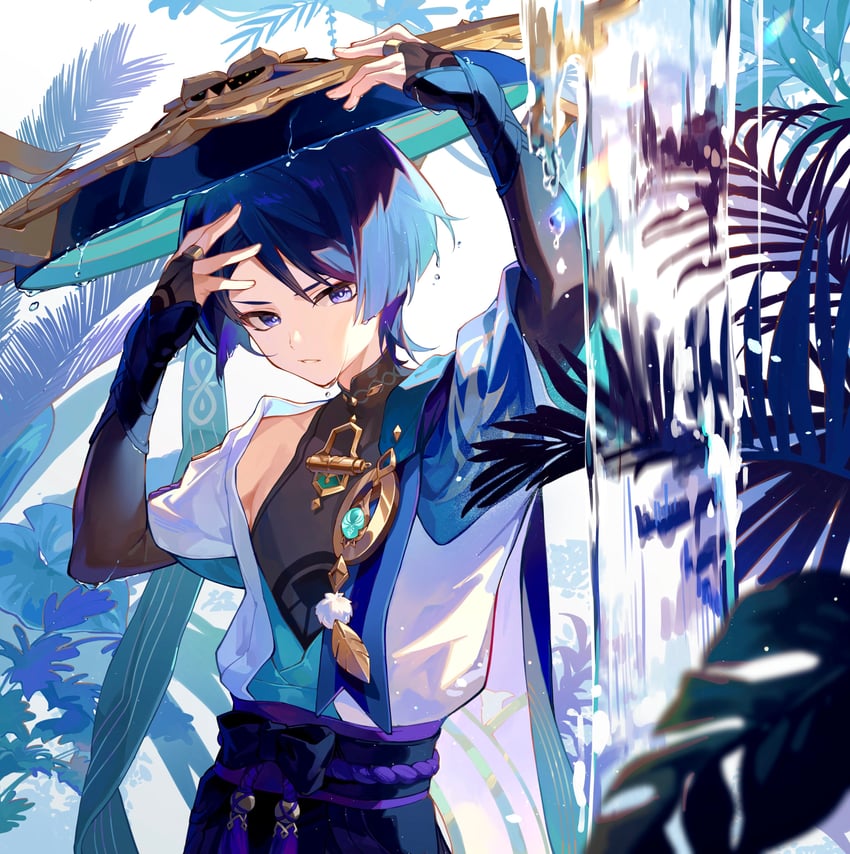 scaramouche and wanderer (genshin impact) drawn by oriori_0201