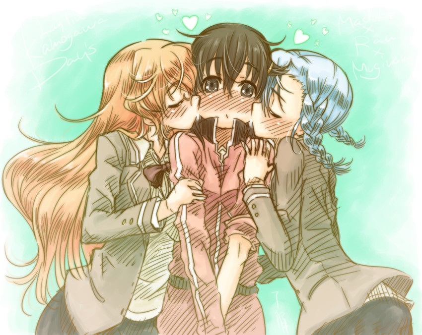 fin e ld si laffinty, kyouno madoka, and muginami (rinne no lagrange) drawn by ryou_(shirotsumesou)