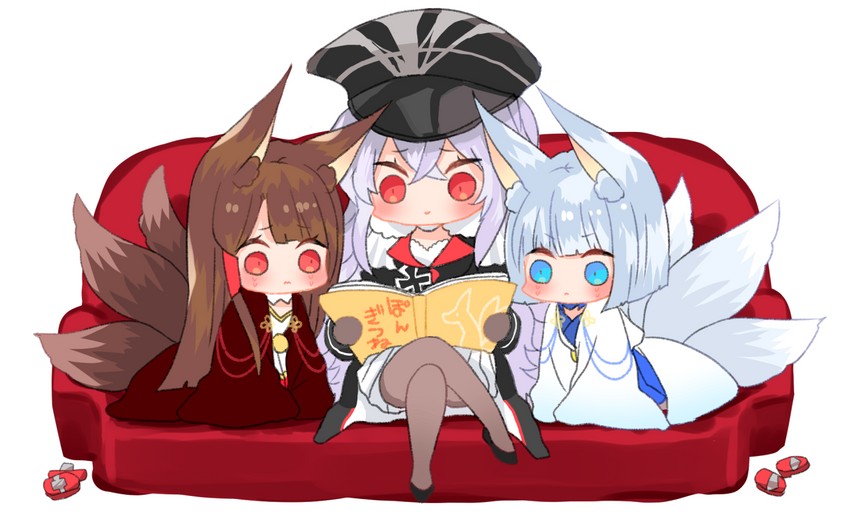 kaga, akagi, and graf zeppelin (azur lane) drawn by putimaxi
