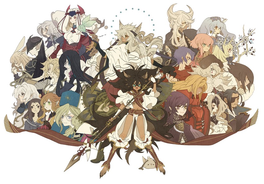 yue liang, raven, aster, and rurufilia (pixiv fantasia and 1 more) drawn by tsumi_guilty