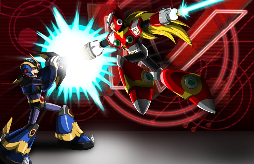 zero, x, and ultimate armor x (mega man and 2 more) drawn by aremke