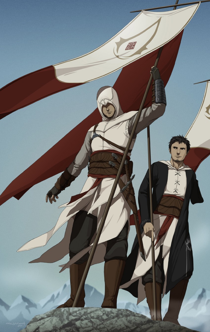 altair ibn la-ahad and malik al-sayf (assassin's creed) drawn by gb_(doubleleaf)
