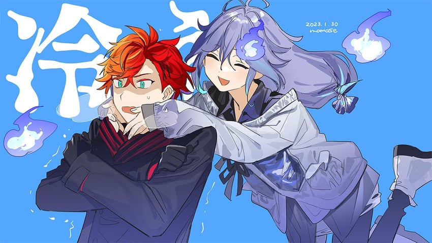 minase rio and hizaki gamma (holostars) drawn by momose_(oqo)