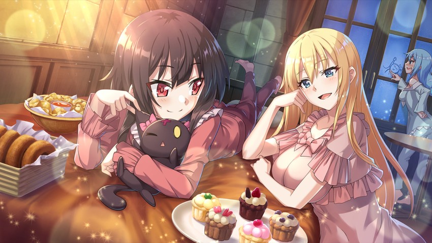 megumin, aqua, darkness, and chomusuke (kono subarashii sekai ni shukufuku wo! and 1 more)