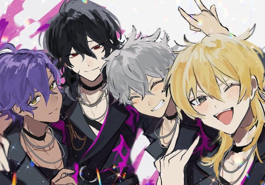sakuma rei, hakaze kaoru, otogari adonis, and ogami koga (ensemble stars!) drawn by yukimi_bon