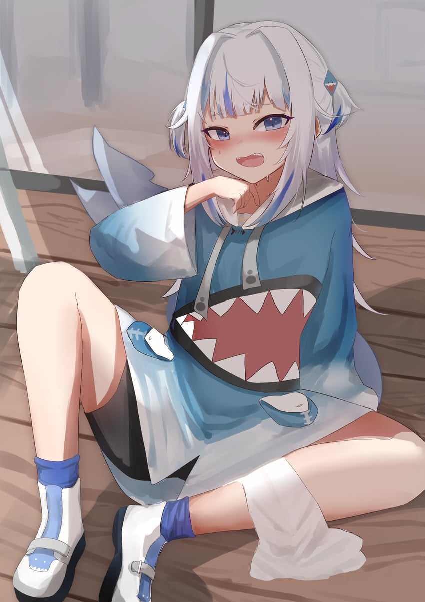 gawr gura (hololive and 1 more) drawn by taruto_(taruto0918)
