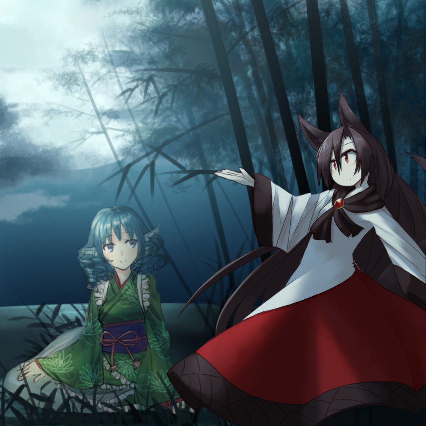 imaizumi kagerou and wakasagihime (touhou) drawn by kaginoni and ryokucha_manma
