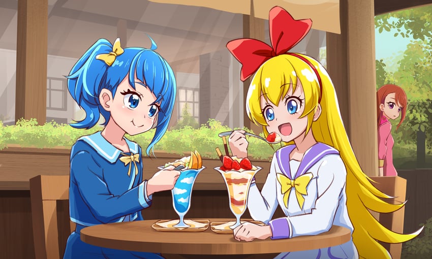 sora harewataru, hijiri ageha, and regina (precure and 2 more) drawn by rin_takanashi_glacies