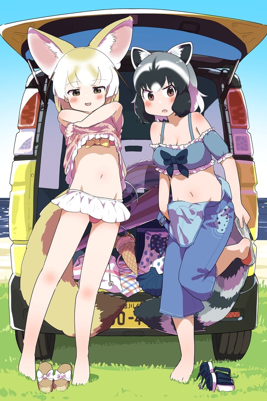 common raccoon and fennec (kemono friends and 1 more) drawn by iwa_(iwafish)