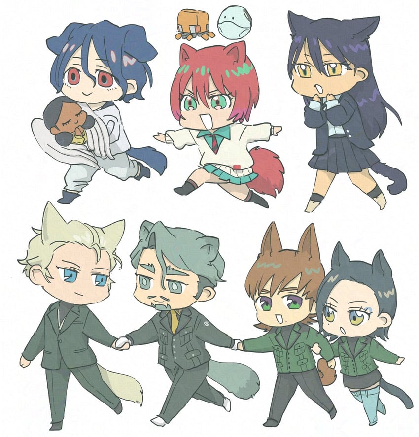 amate yuzuriha, haro, char aznable, shuji ito, nyaan, and 6 more (gundam and 1 more) drawn by 33liemug1