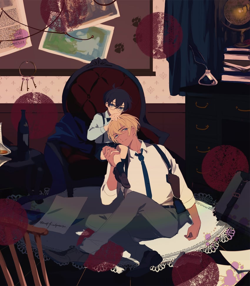 edogawa conan and amuro tooru (meitantei conan) drawn by jikei