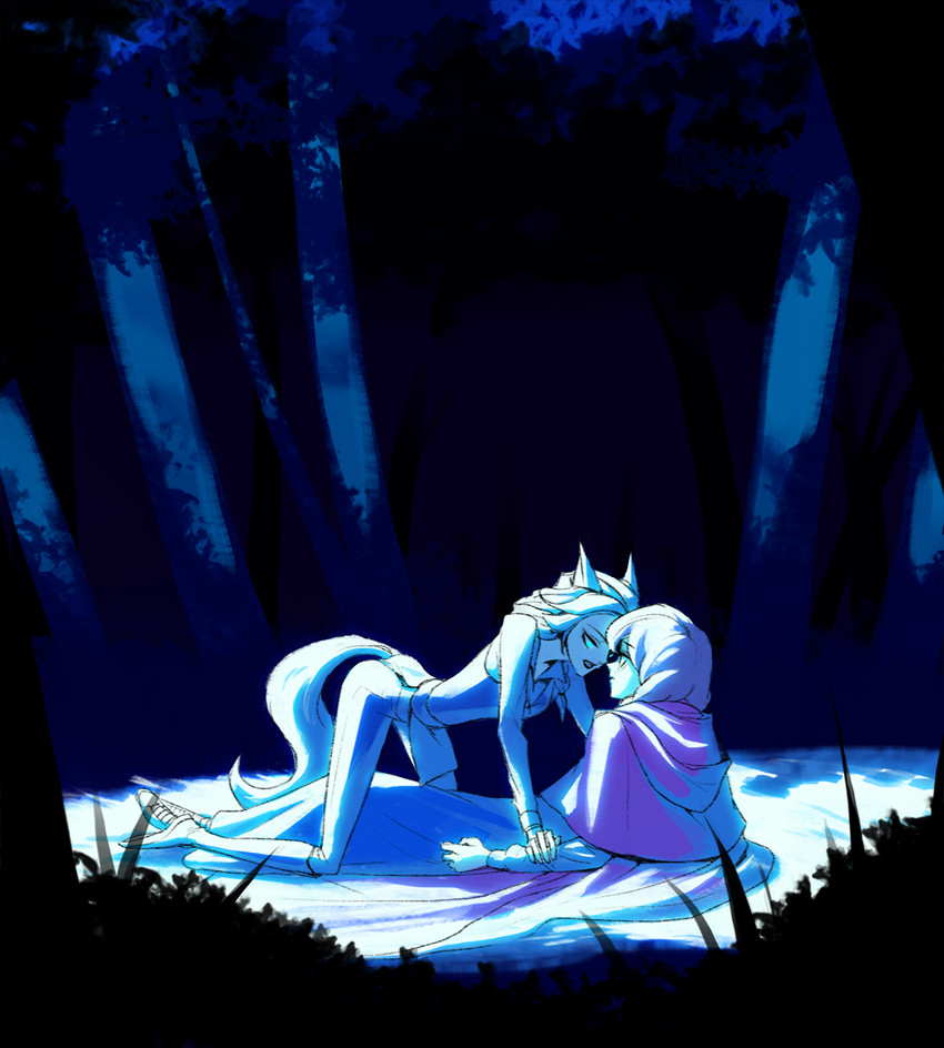 elsa and anna (little red riding hood and 1 more) drawn by cokedoodle