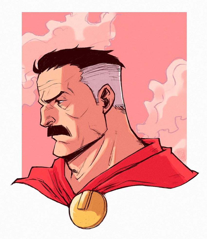 nolan grayson and omni-man (invincible) drawn by o_natsuo88