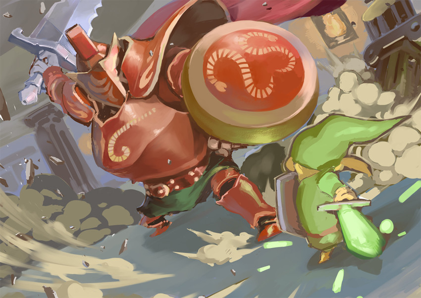 link, toon link, darknut, and mighty darknut (the legend of zelda and 1 more) drawn by o/p.com