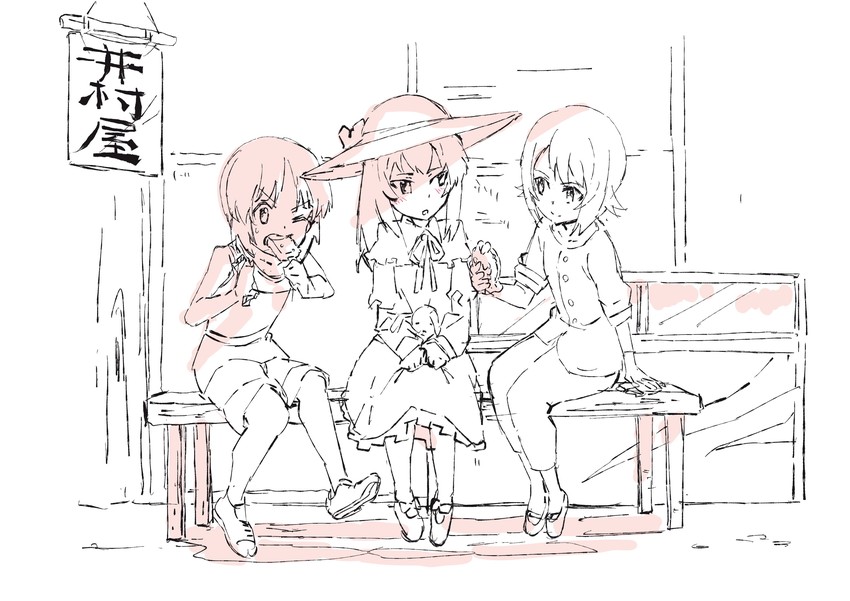 nishizumi miho, nishizumi maho, and itsumi erika (girls und panzer) drawn by dango_(bonapalt100)