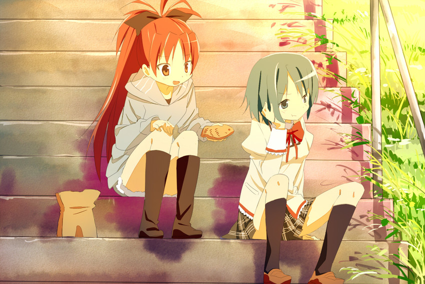 miki sayaka and sakura kyoko (mahou shoujo madoka magica) drawn by ema20