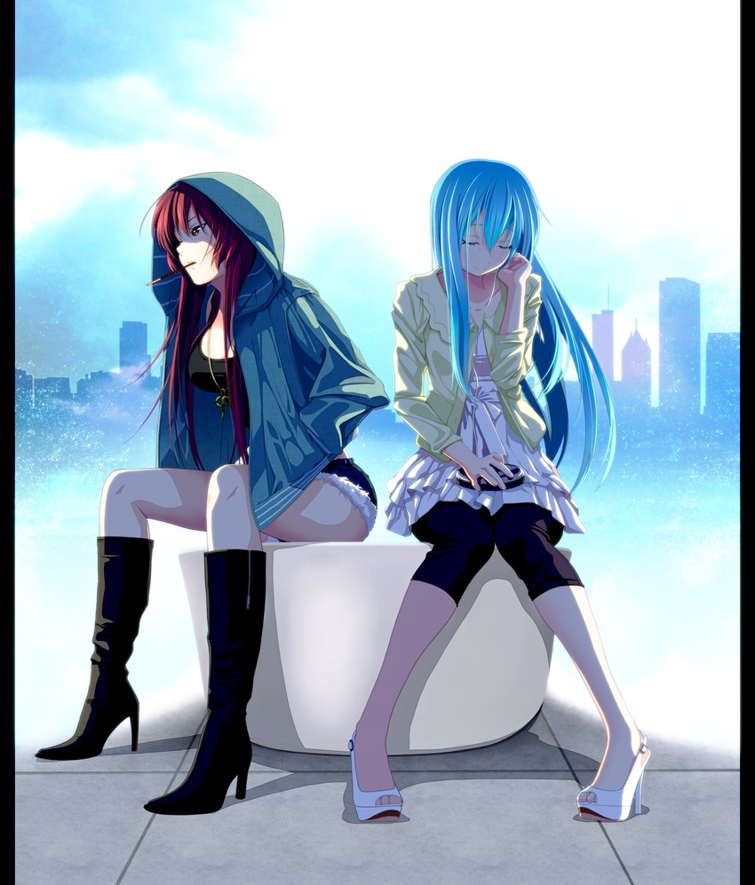 miki sayaka and sakura kyoko (mahou shoujo madoka magica) drawn by tsukumo_(soar99)