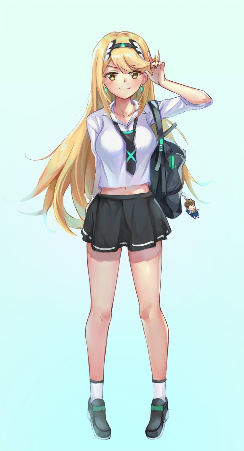 mythra and rex (xenoblade chronicles and 1 more) drawn by kiiro_kimi
