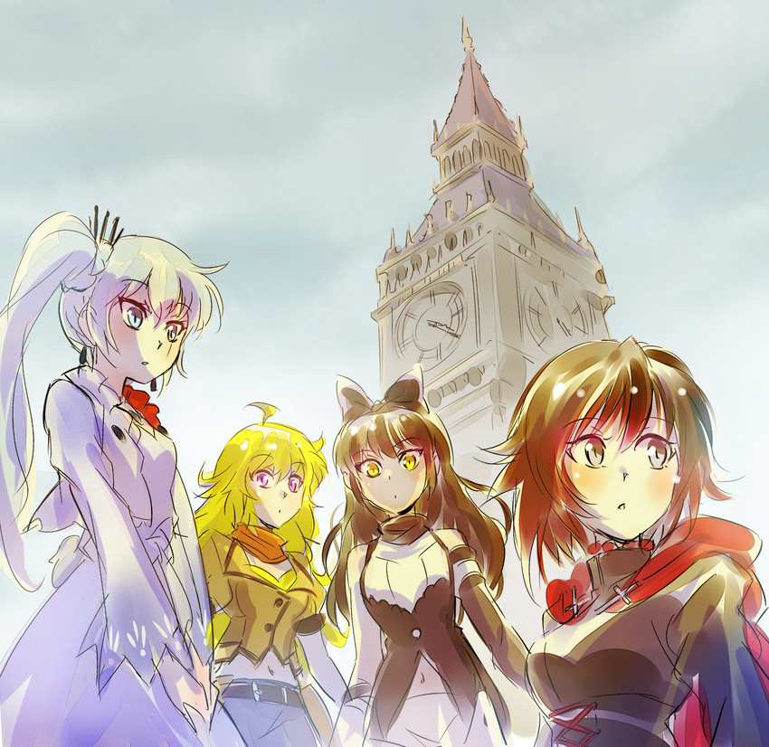 ruby rose, weiss schnee, yang xiao long, and blake belladonna (rwby and 1 more) drawn by iesupa
