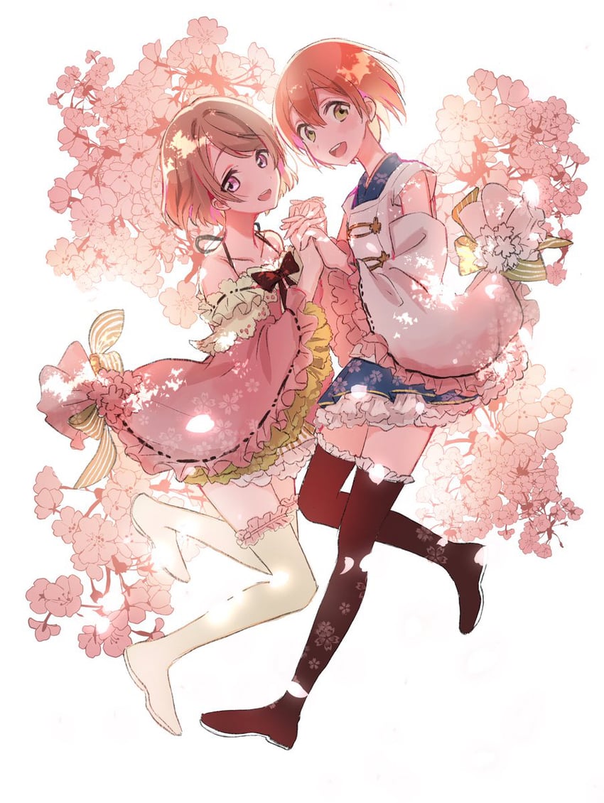 hoshizora rin and koizumi hanayo (love live! and 2 more) drawn by naarann